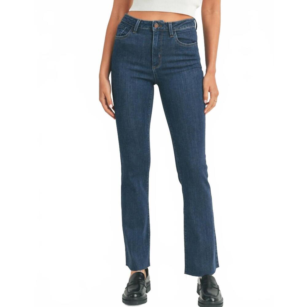 NEW JUST BLACK DENIM slim bootcut with scissor cut jeans in dark denim